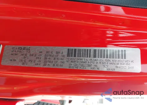 2020 Jeep Gladiator Overland 4X4 z USA, uszkodzony, nr VIN 1C6HJTFG3LL119807